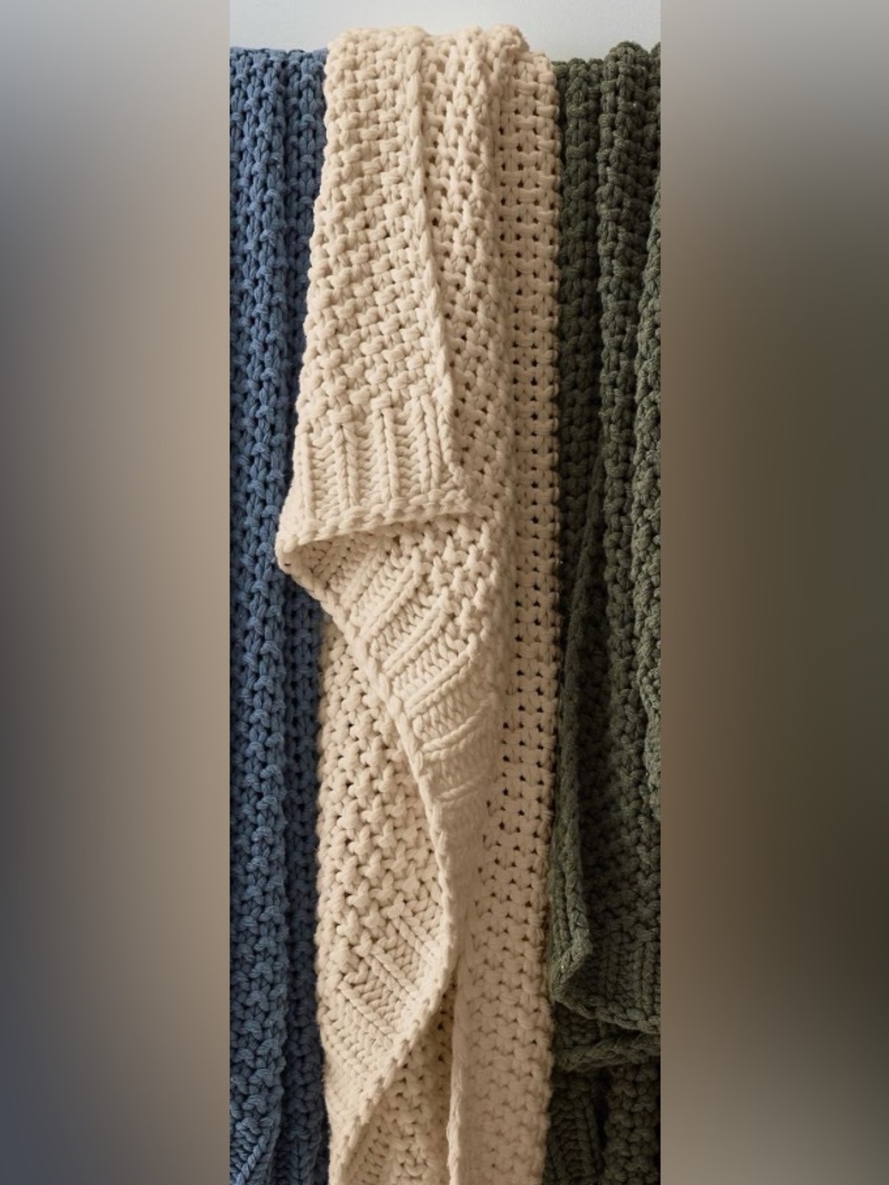 West Elm Chunky  cotton throw Cream. 50x60 (mix30)